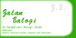 zalan balogi business card